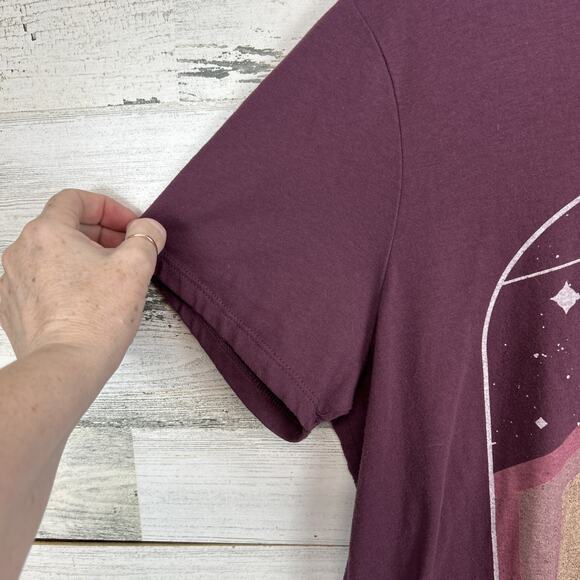 Pink Floyd "The Dark Side of the Moon" T-Shirt Size L Maroon Preowned - Picture 3 of 7